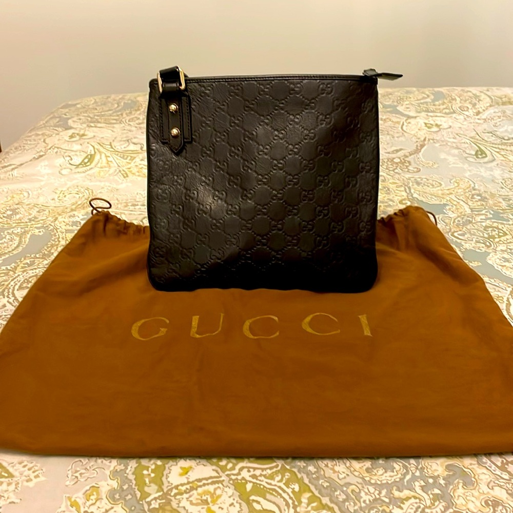 Authentic Gucci Monogrammed Black Crossbody Bag *LIKE NEW*